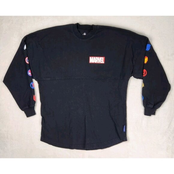 Disney Marvel Avengers Spirit Jersey Size Small Black Long Sleeve - Picture 2 of 9